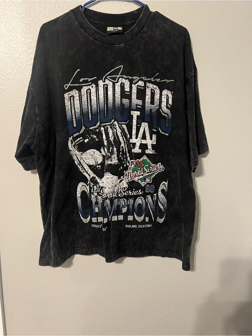 New Era Black Mineral Wash Graphic Tee